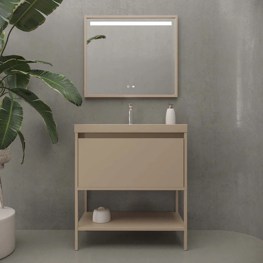 ELEN badkamermeubel met poten 1 lade – 1 onderste plank MOKA