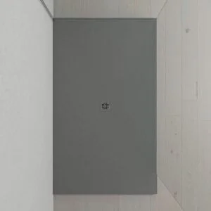 Extra grote XXL douchebak van kunsthars met leisteentextuur en antislip CEMENT GRIJS Ral 7005