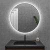 BURMA spiegel op maat met led-achterlicht met aluminium frame. Luidsprekers. Anti-condens. Vergrotende spiegel. Klok - Afbeelding 3