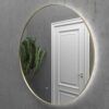 BURMA spiegel op maat met led-achterlicht met aluminium frame. Luidsprekers. Anti-condens. Vergrotende spiegel. Klok