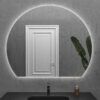 ZEN spiegel op maat met led-verlichting achteraan. Luidsprekers. Anti-condens. Vergrotende spiegel. Klok - Afbeelding 2