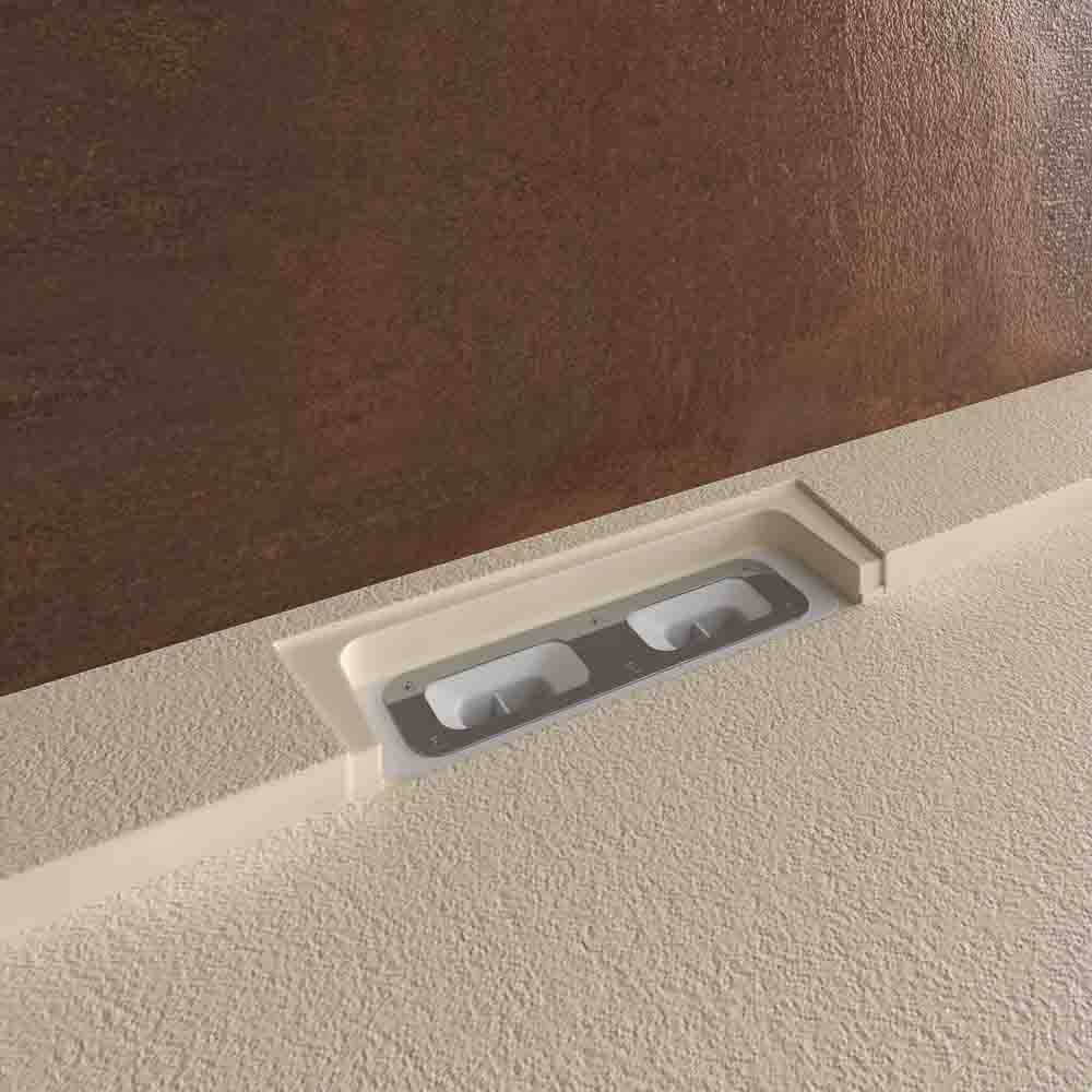 STYLE douchebak van hars – crèmekleur RAL-1013 en andere – leisteenstructuur – antibacterieel en antislip. verborgen rooster - Afbeelding 4