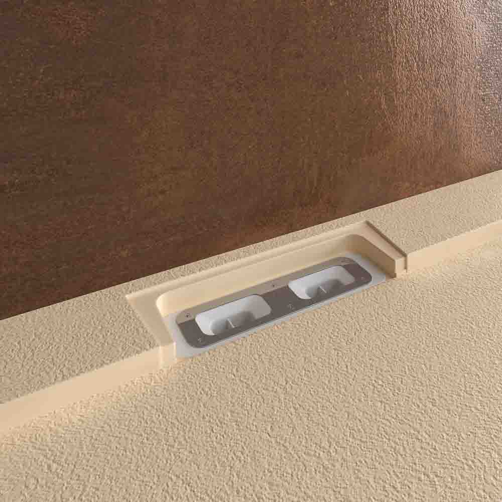 STYLE douchebak van hars – intense crèmekleur RAL-1015 en andere – leisteenstructuur – antibacterieel en antislip. verborgen rooster - Afbeelding 2