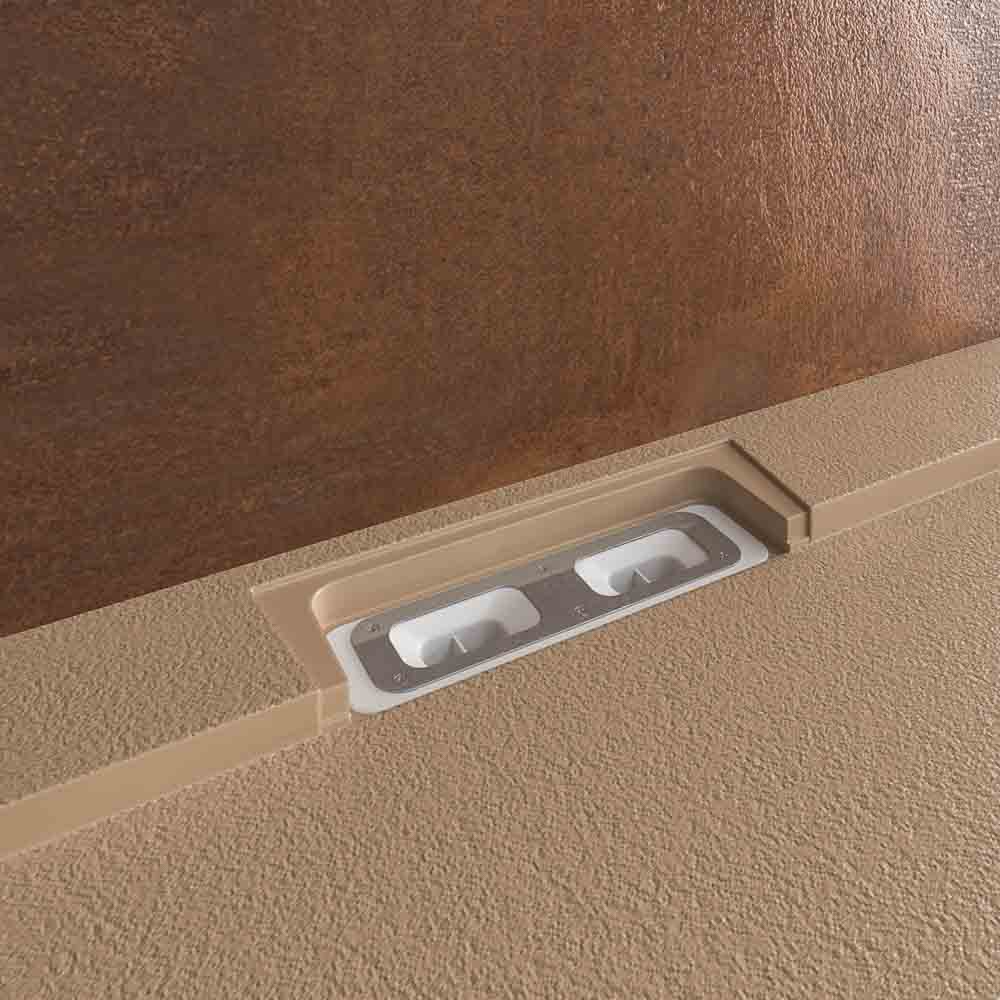 STYLE douchebak van hars – mokkakleur RAL-1019 en andere – leisteenstructuur – antibacterieel en antislip. verborgen rooster - Afbeelding 2