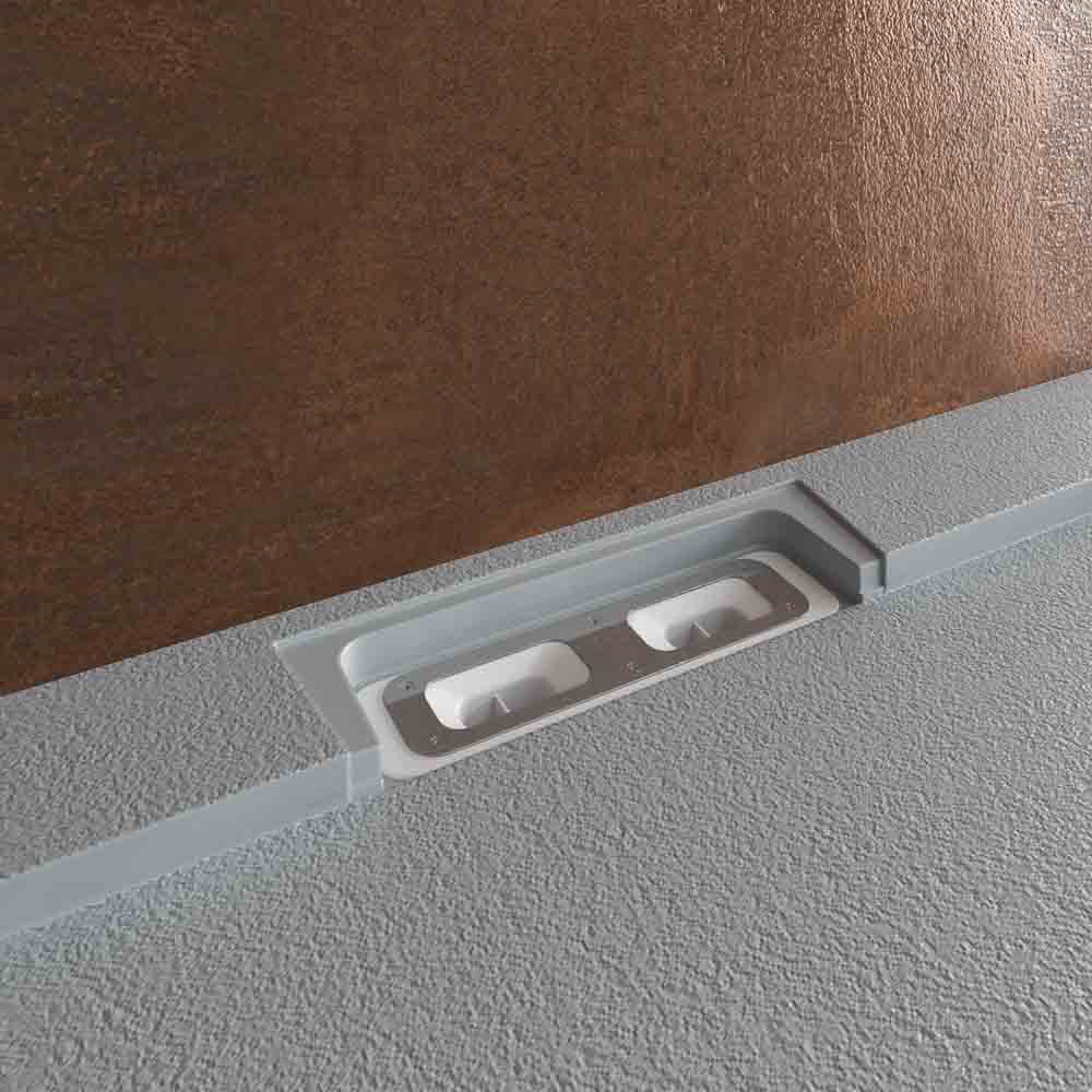 STYLE douchebak van hars – grijze kleur RAL-7040 en andere – leisteenstructuur – antibacterieel en antislip. verborgen rooster - Afbeelding 2