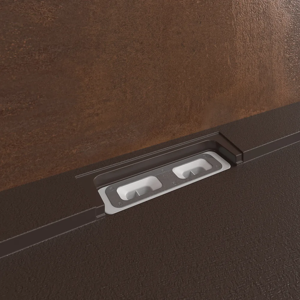STYLE douchebak van hars – chocoladekleur RAL-8017 en andere – leisteenstructuur – antibacterieel en antislip. verborgen rooster - Afbeelding 5