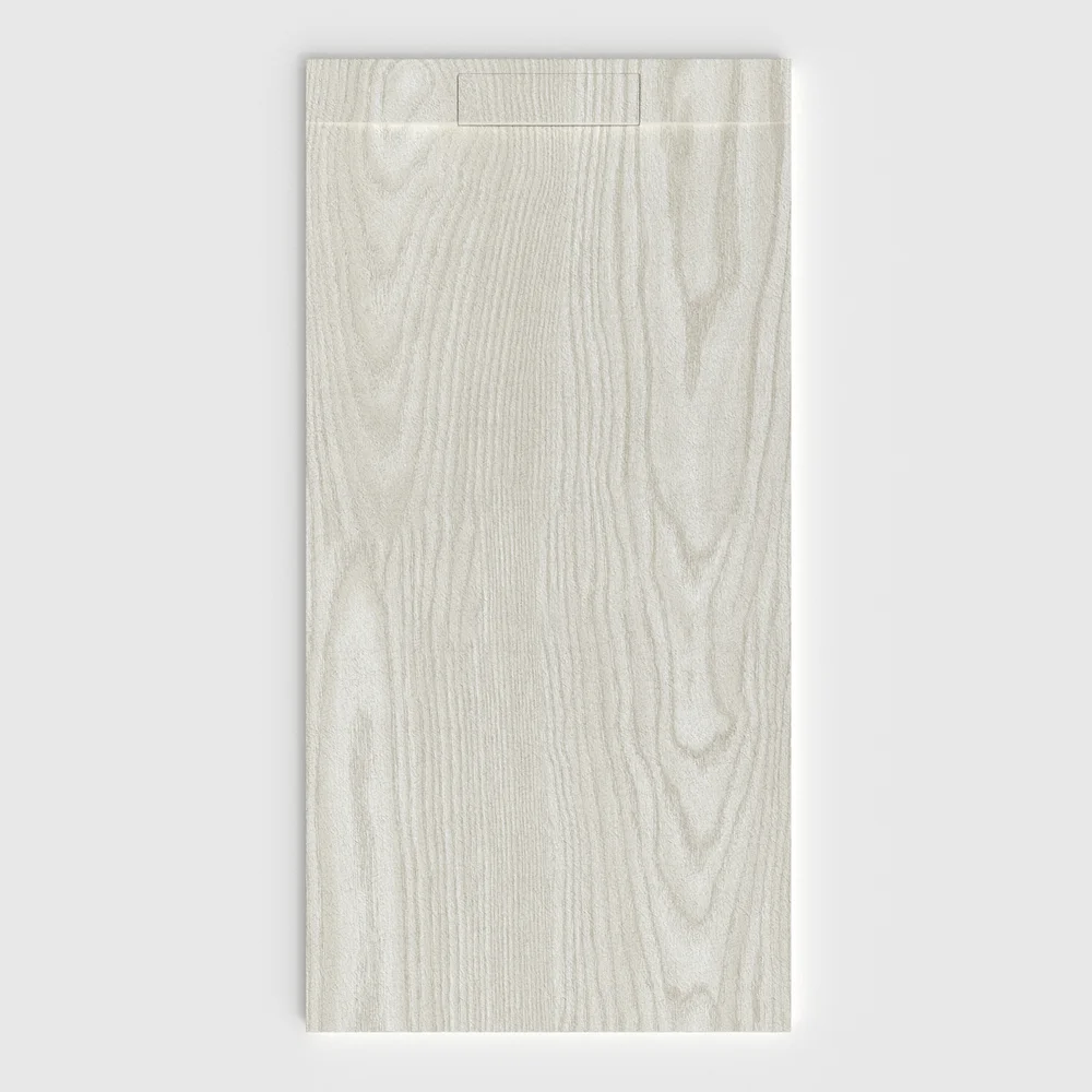 Douchebak PLASTER 3D imitatiehout-effect LUZORE – vooraanzicht