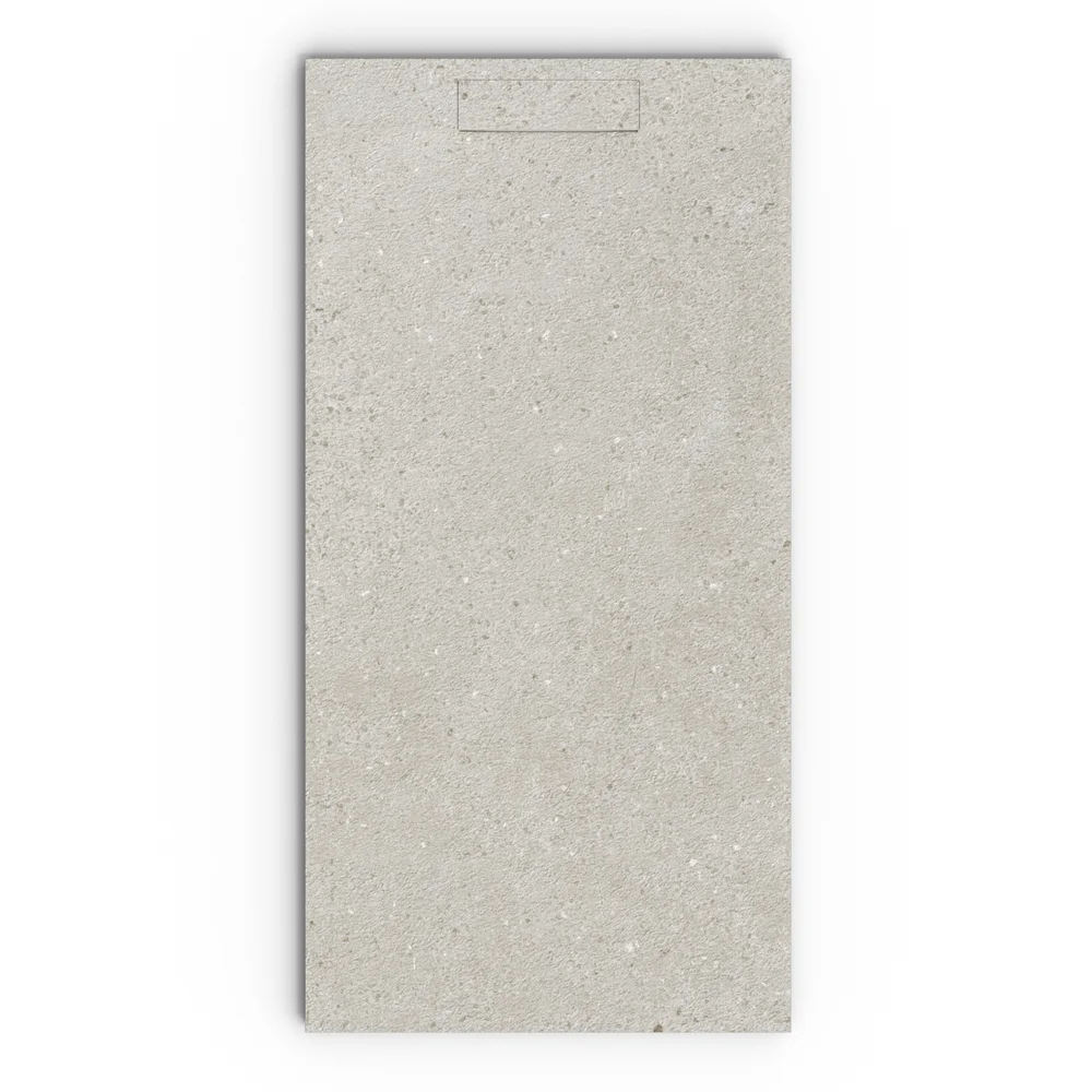 Douchebak PLASTER 3D imitatiebeton-effect dark – vooraanzicht