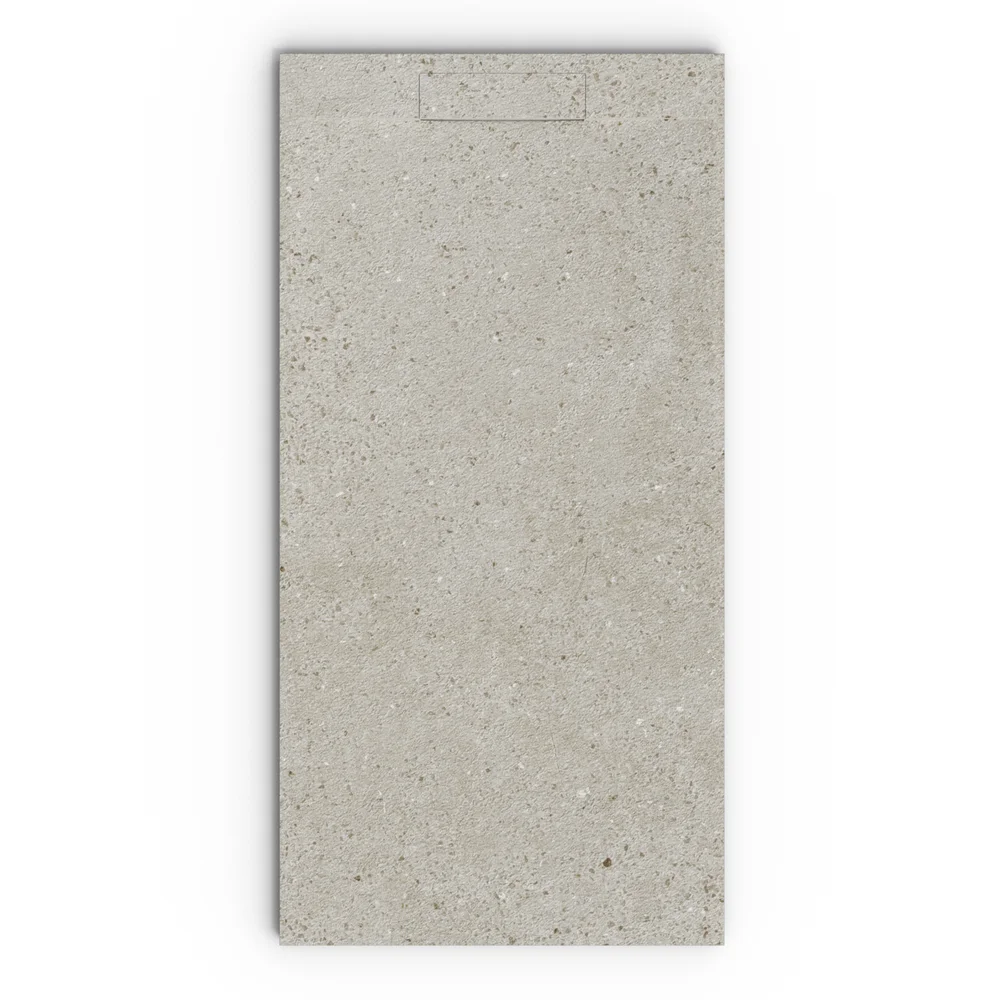 Douchebak PLASTER 3D imitatiebeton-effect warm – vooraanzicht
