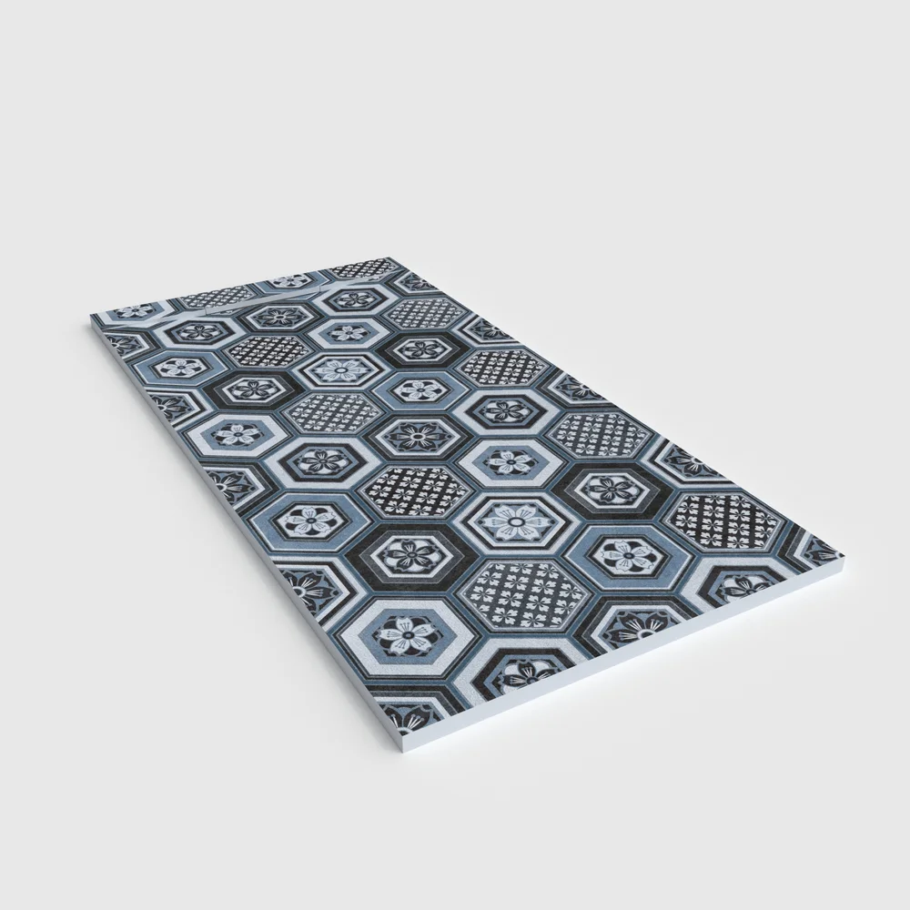 Douchebak PLASTER 3D imitatie hydraulische tegels-effect ANCARIS – perspectief