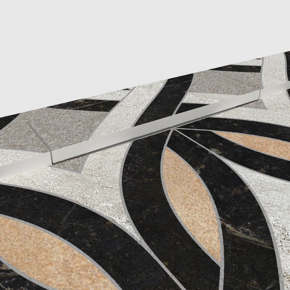 Douchebak PLASTER 3D imitatie hydraulische tegels-effect DALIZIA – detail