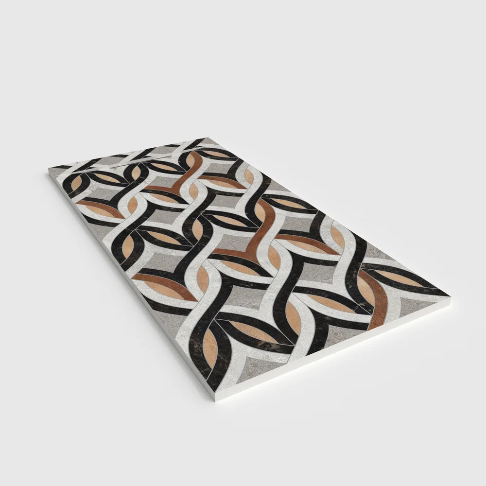 Douchebak PLASTER 3D imitatie hydraulische tegels-effect DALIZIA – perspectief
