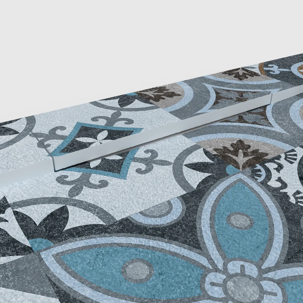 Douchebak PLASTER 3D imitatie hydraulische tegels-effect GRANARA – detail