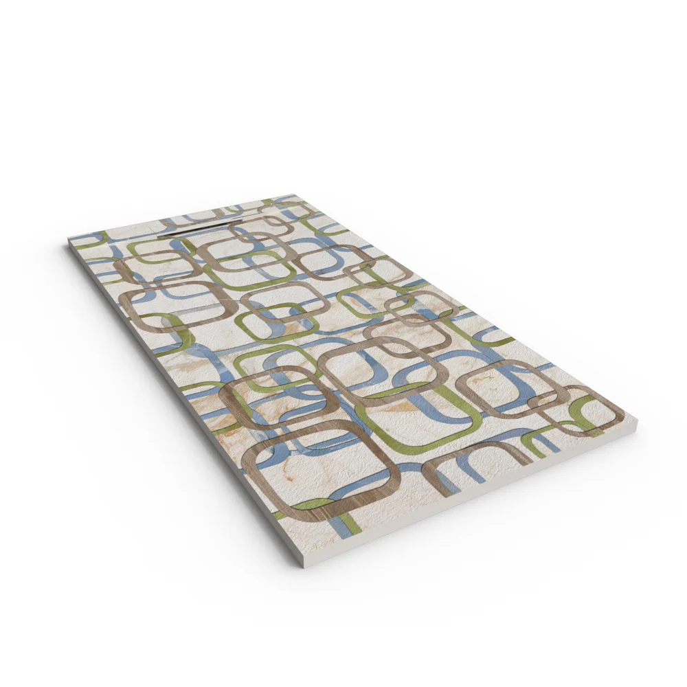 Douchebak PLASTER 3D imitatie hydraulische tegels-effect LOFT – perspectief