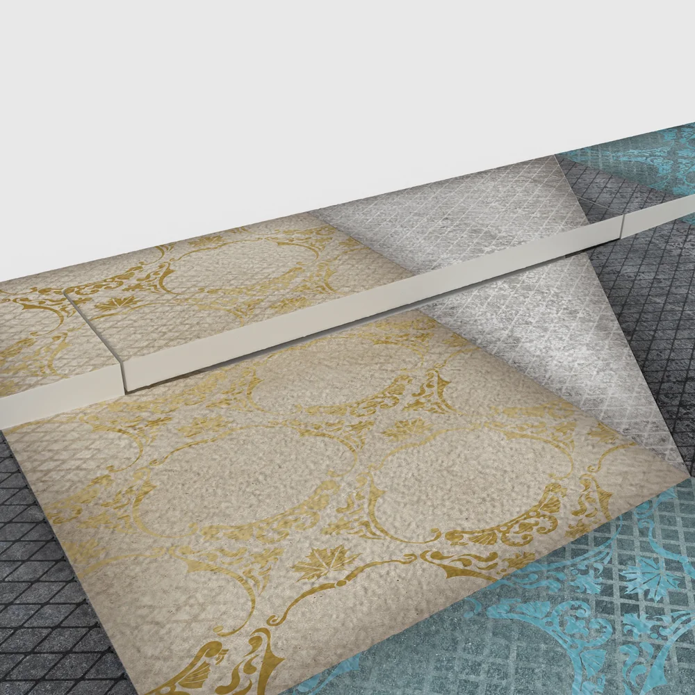 Douchebak PLASTER 3D imitatie hydraulische tegels-effect MOSAEL – detail
