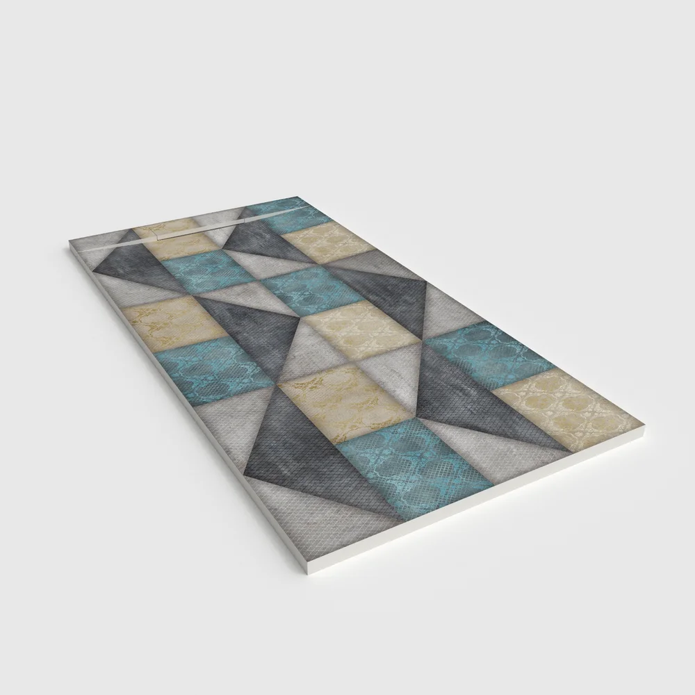 Douchebak PLASTER 3D imitatie hydraulische tegels-effect MOSAEL – perspectief