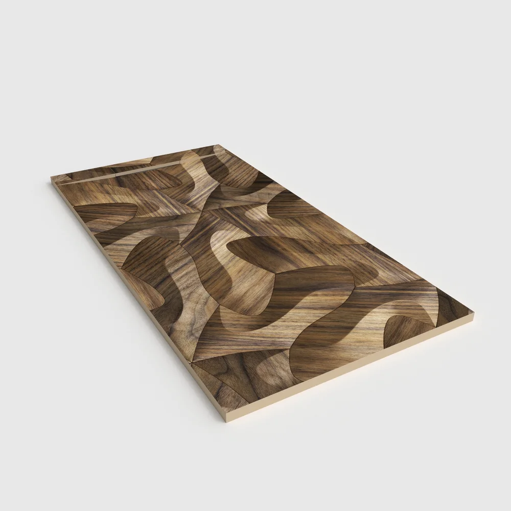 Douchebak PLASTER 3D imitatiehout-effect AMELVA – perspectief