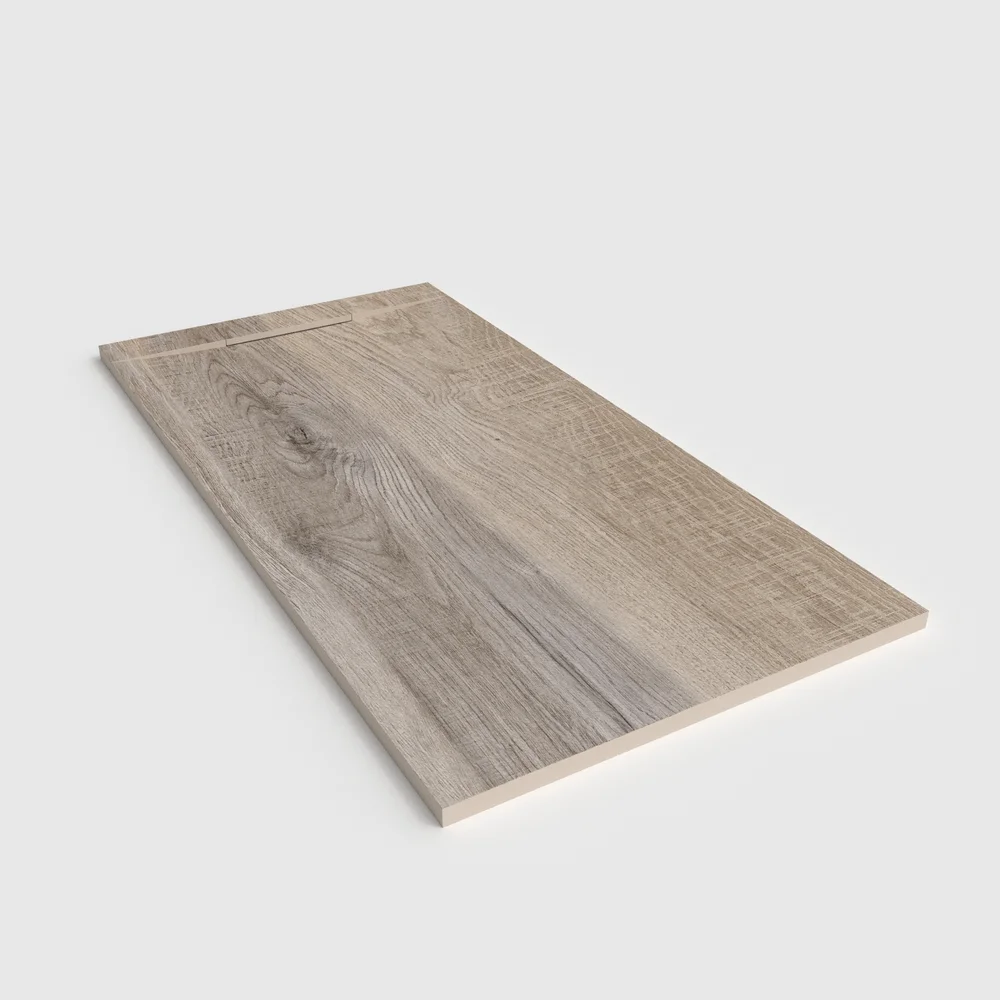 Douchebak PLASTER 3D imitatiehout-effect SELDENIA – perspectief