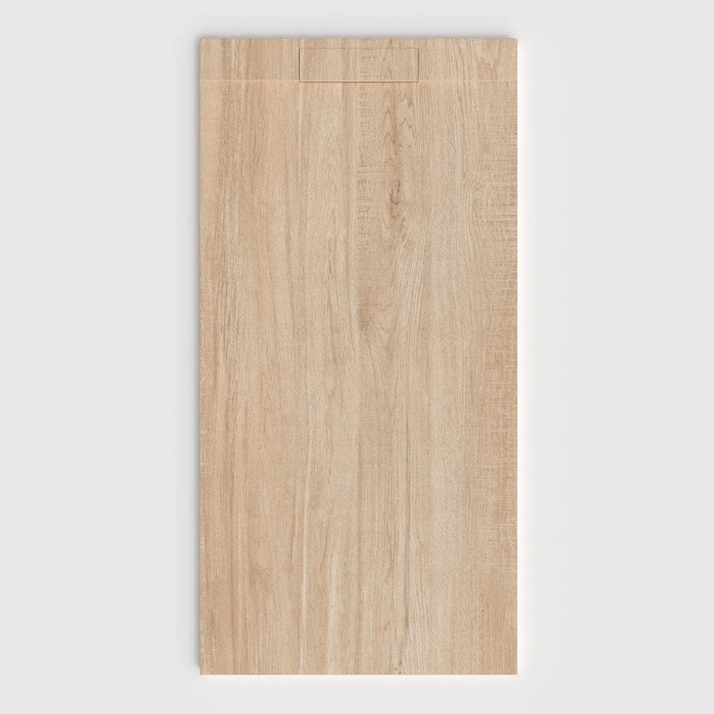 Douchebak PLASTER 3D imitatiehout-effect ZAYANOR – vooraanzicht