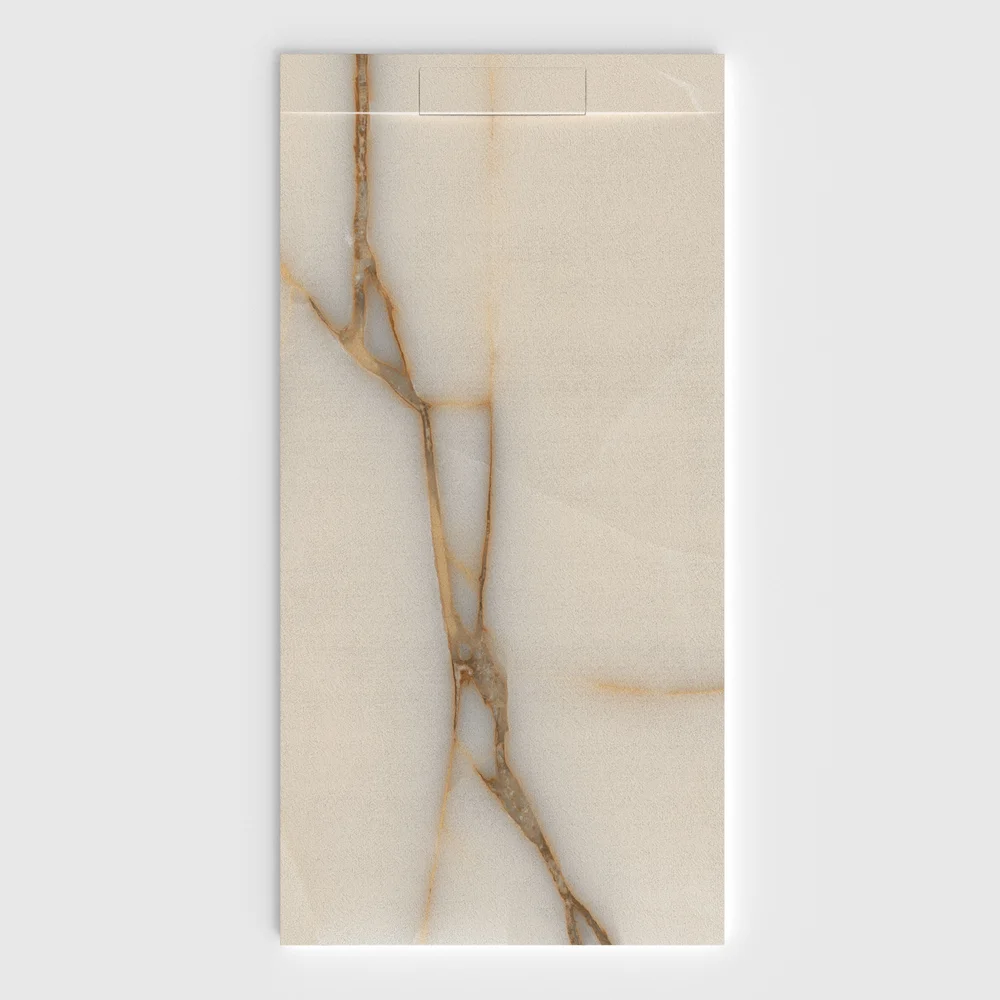 Douchebak PLASTER 3D imitatiemarmer-effect ATHENOX – vooraanzicht