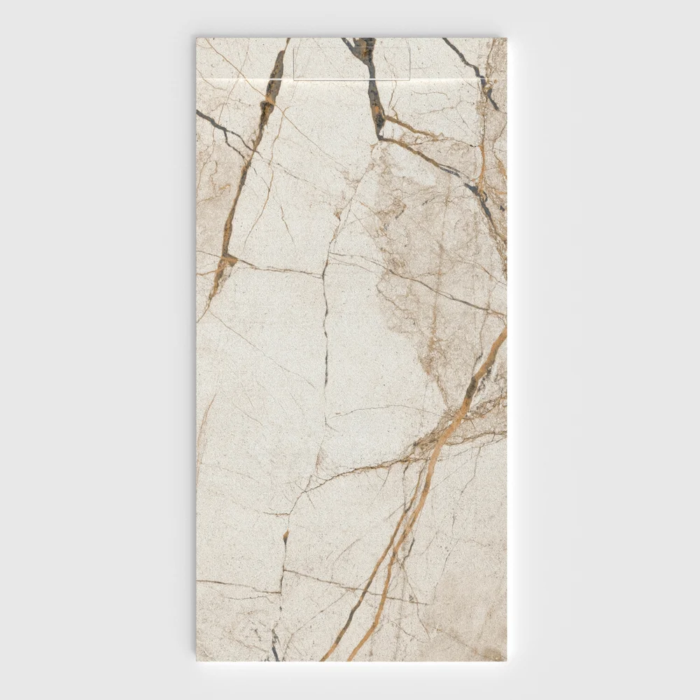 Douchebak PLASTER 3D imitatiemarmer-effect MARMEZINE – vooraanzicht