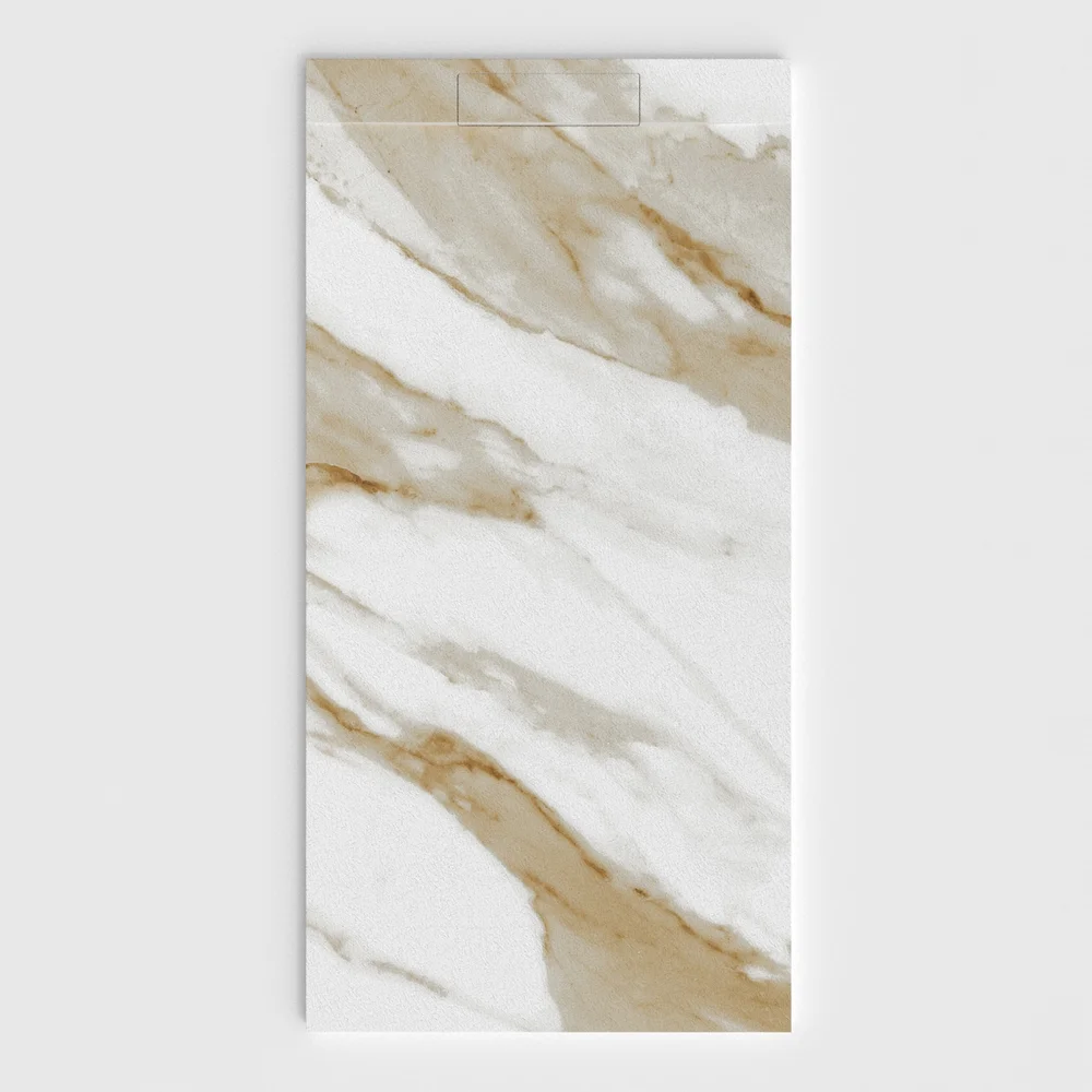Douchebak PLASTER 3D imitatiemarmer-effect ZEUS – vooraanzicht