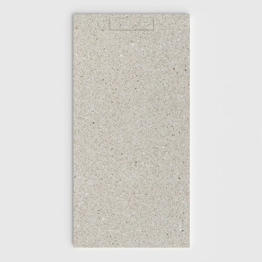 Douchebak PLASTER 3D imitatieterrazzo-effect CONCRETE – vooraanzicht