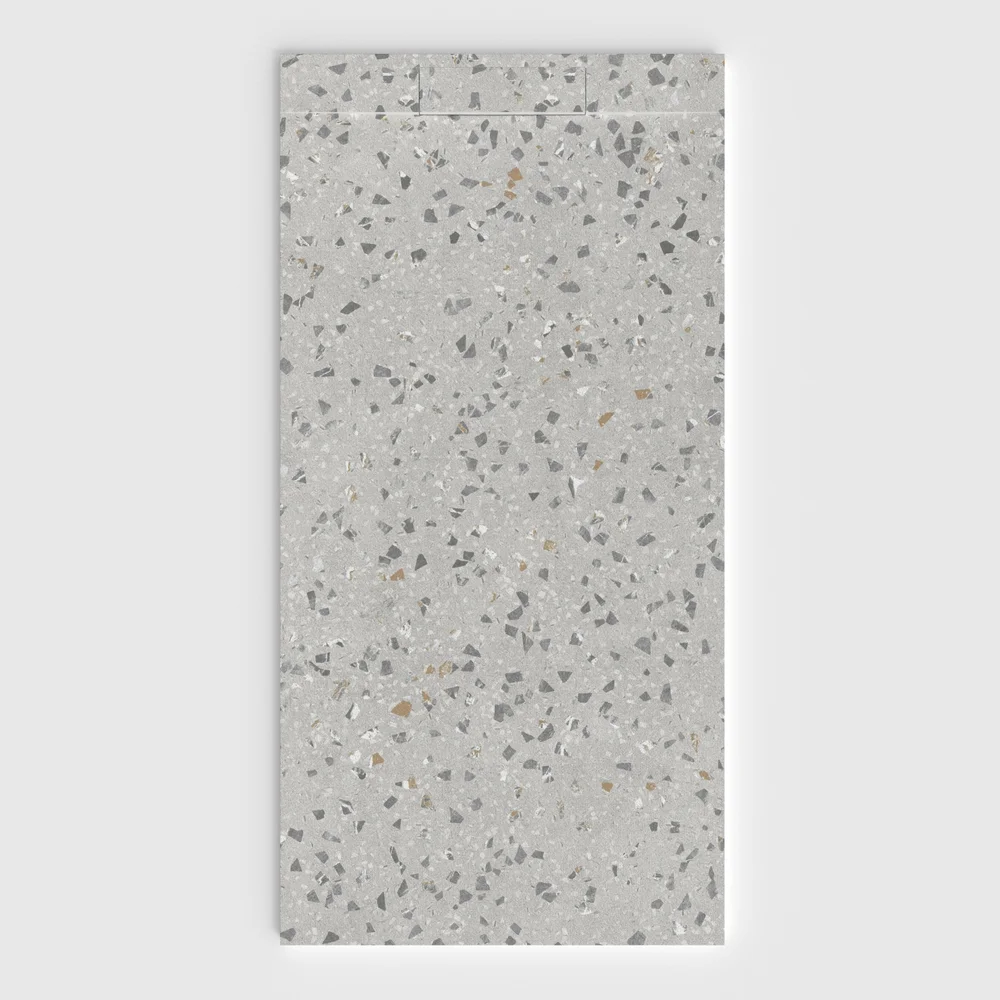 Douchebak PLASTER 3D imitatieterrazzo-effect TERICOTA – vooraanzicht