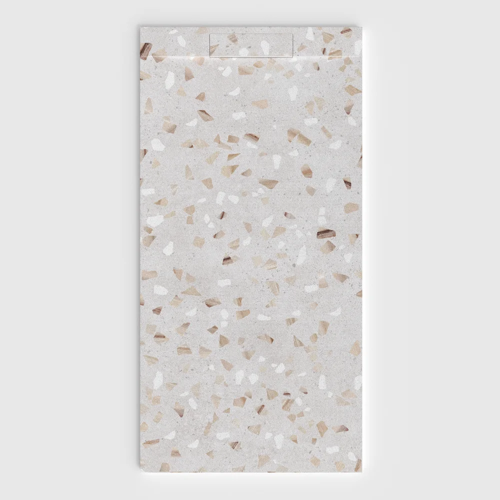 Douchebak PLASTER 3D imitatieterrazzo-effect VITRALUXO – vooraanzicht